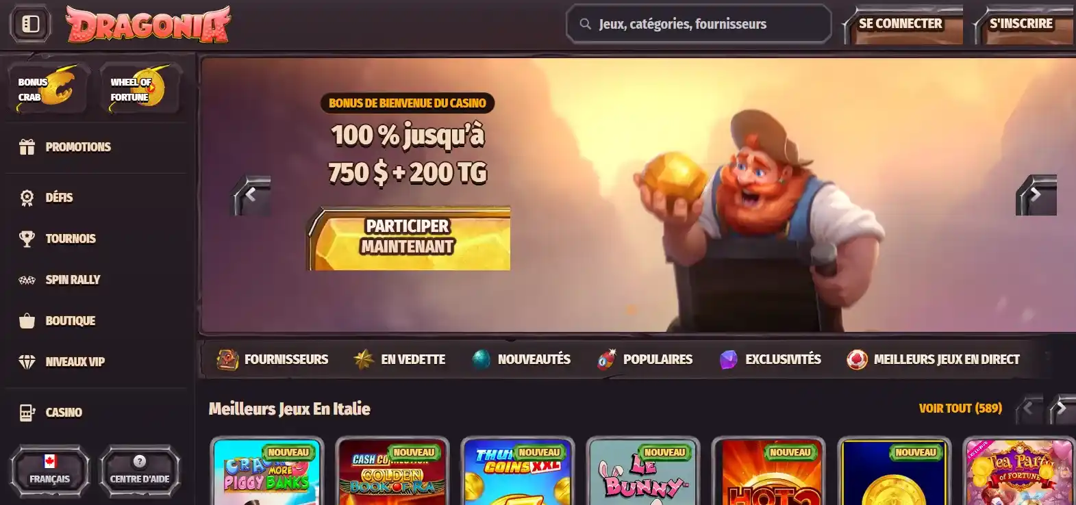 Dragonia Casino : interface mobile et cashback 15% chaque semaine
