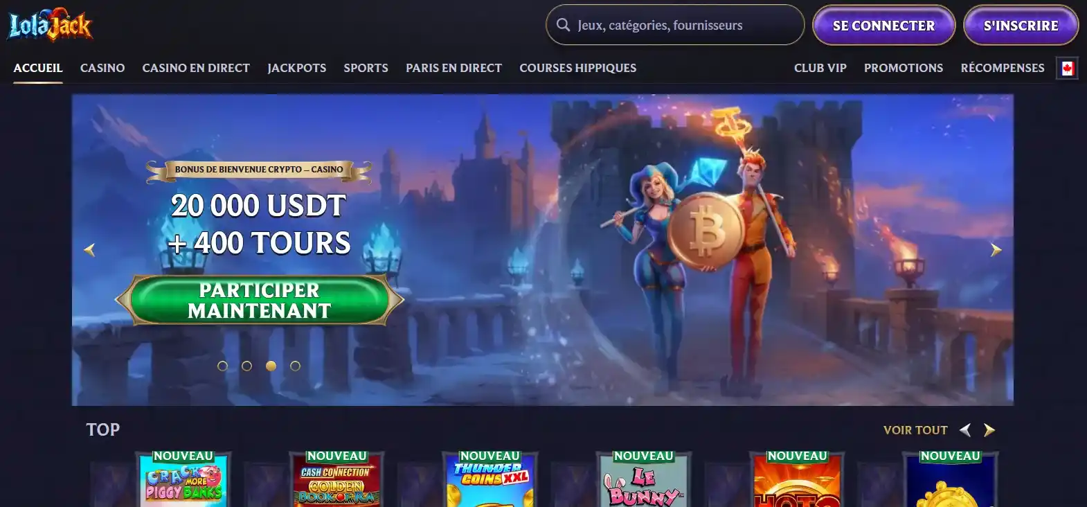 LolaJackCasino : programme VIP et retraits crypto rapides