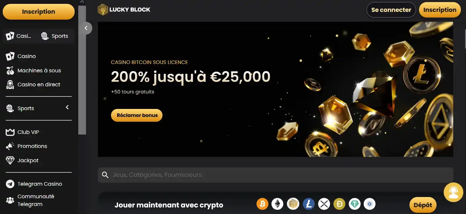 LuckyBlock Casino : drops & wins et cashback VIP 20%
