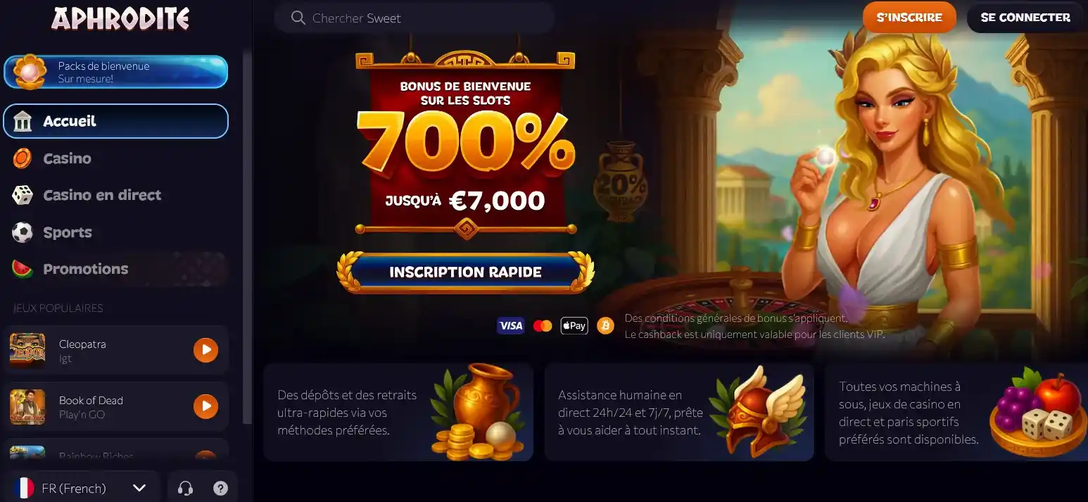 Nouveau Casino en Ligne 2026 — notre coup de cœur : Aphrodite Casino