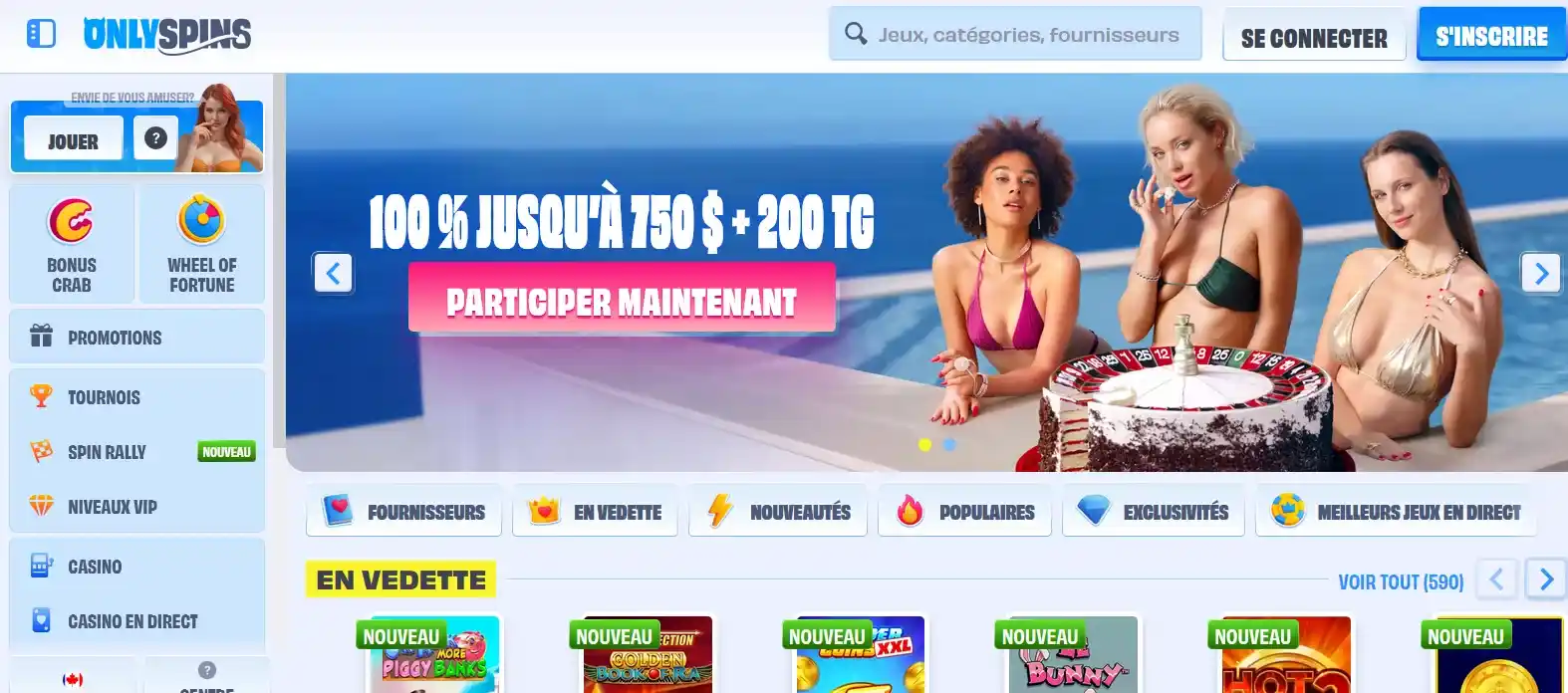 OnlySpins Casino : bonus crypto 200% et programme VIP complet