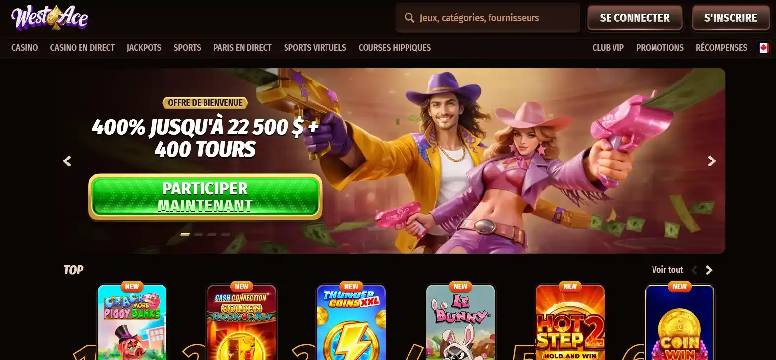 WestAce Casino : cashback hebdomadaire et fidélité VIP