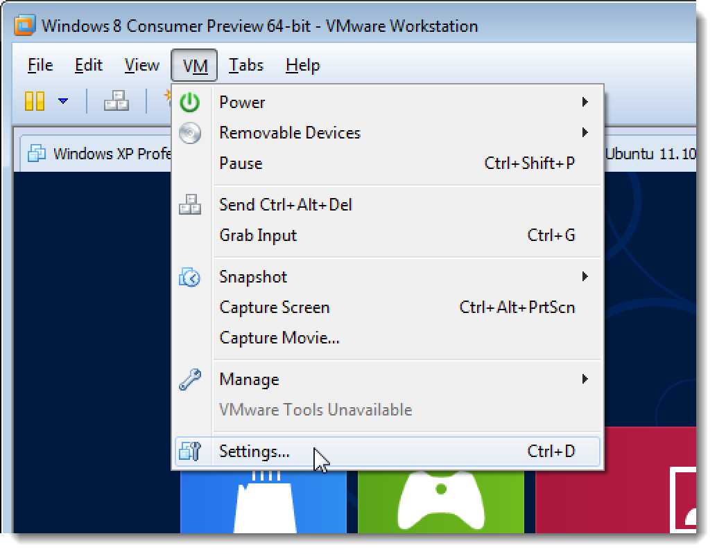 Partager des fichiers entre une machine virtuelle Windows 8 et une machine hôte Windows 7 dans VMware Workstation
