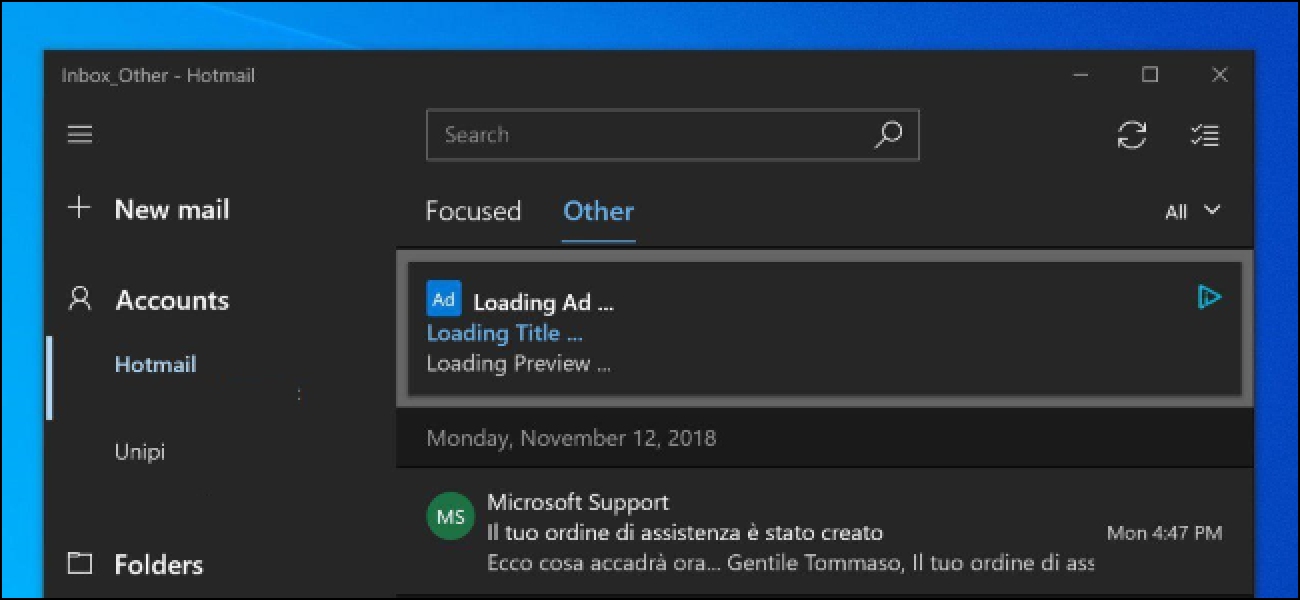 Microsoft vient de regrouper les publicités dans Windows 10 Mail.  Quand vont-ils s'arrêter?