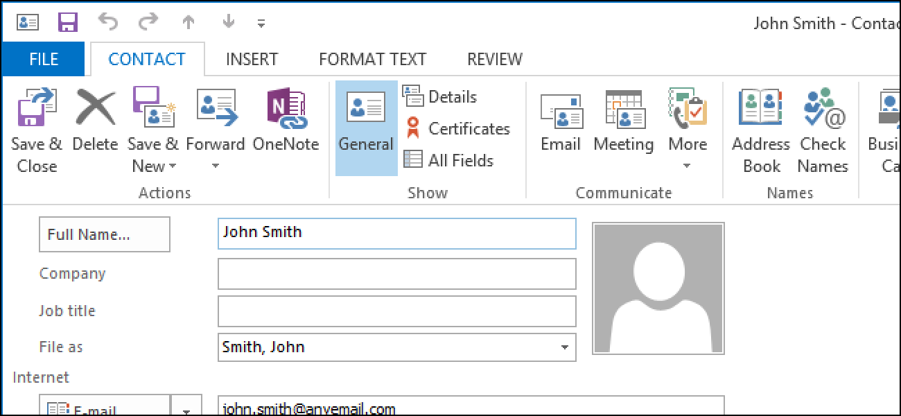 Comment ouvrir la fenêtre d'édition complète des contacts dans Outlook 2013