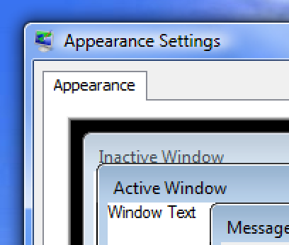 Couper les bordures de fenêtre gonflées de Windows Vista