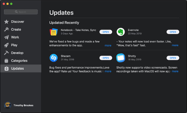 Installer les mises à jour logicielles de l'App Store