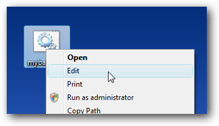 Changer l'éditeur par défaut pour les fichiers batch dans Vista