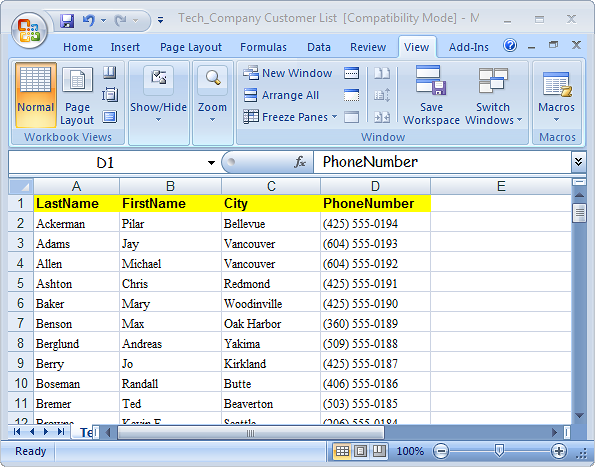 Faites geler les étiquettes de ligne dans Excel 2007 pour une lecture plus facile