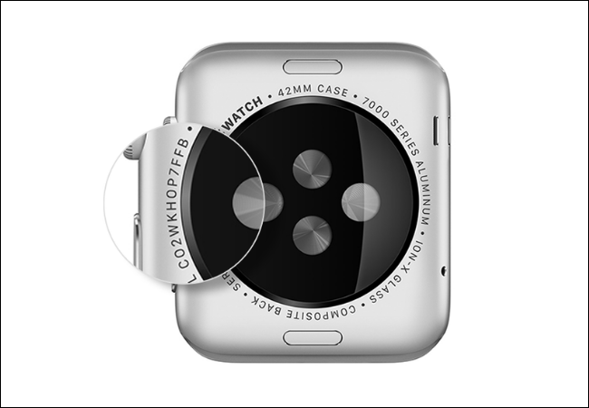 Trouvez le numéro de série de l'Apple Watch sur le boîtier arrière