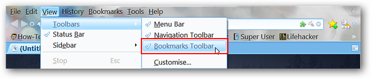 Masquer automatiquement la barre d'outils des favoris dans Firefox