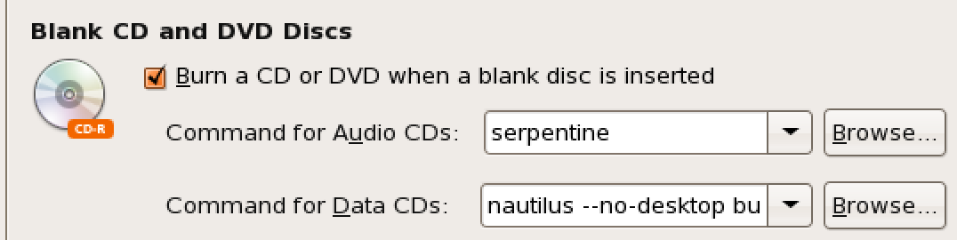 Désactiver la lecture automatique des CD ou DVD vierges