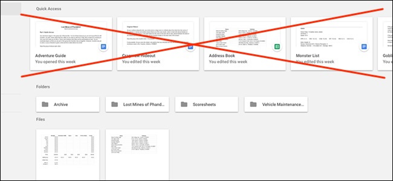 Comment désactiver les raccourcis «Accès rapide» dans Google Drive
