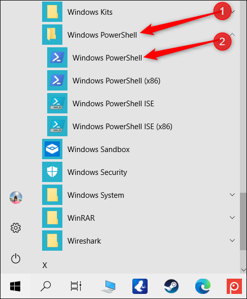Clique le "Windows PowerShell" dossier, puis cliquez sur "Windows PowerShell."
