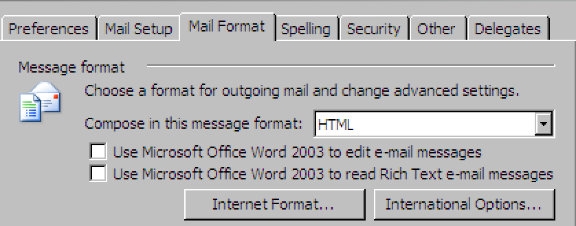 Créer un modèle de courrier électronique dans Outlook 2003