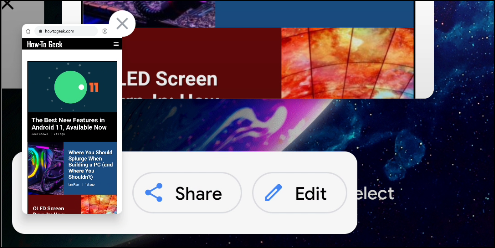 menu de capture d'écran android 11