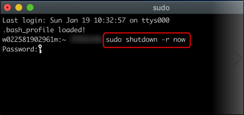 le "sudo shutdown -r <heure>" commande dans une fenêtre de terminal. » width= »483″ height= »229″ onload= »pagespeed.lazyLoadImages.loadIfVisibleAndMaybeBeacon(this); » onerror= »this.onerror=null;pagespeed.lazyLoadImages.loadIfVisibleAndMaybeBeacon(this); »/></p>
<p>Remplacer <code><time></code> avec l’heure précise à laquelle vous souhaitez que votre Mac redémarre.  Si vous remplacez <code><time></code> avec <code>now</code>, il lance un redémarrage immédiat.  Si vous souhaitez qu’il redémarre dans une heure, tapez <code>+60</code>.</p>
<p>Tapez votre mot de passe et votre Mac redémarrera à l’heure que vous avez indiquée.</p>
<h2 role=