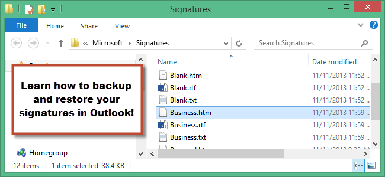 Comment sauvegarder et restaurer les signatures dans Outlook 2013