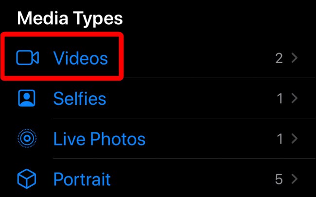 Apple iPhone Click Videos ou Album Récents