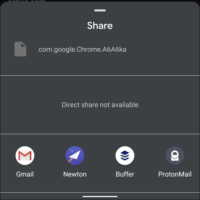Feuille de partage des mots de passe d'exportation Android Chrome