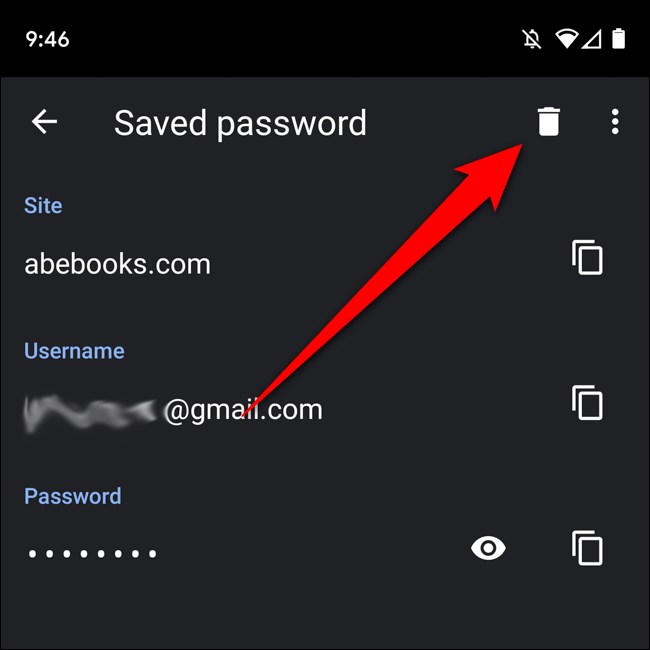 Supprimer le mot de passe Android Chrome