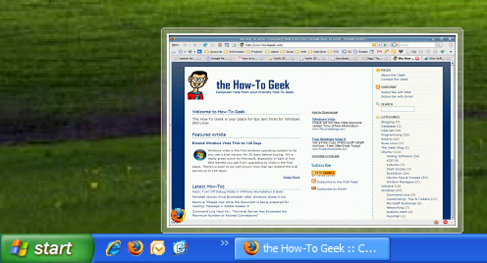 Obtenir des aperçus de vignettes de la barre des tâches Vista dans Windows XP