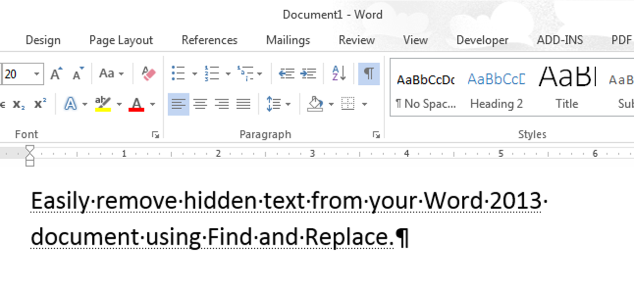 Comment supprimer rapidement le texte masqué d'un document dans Word