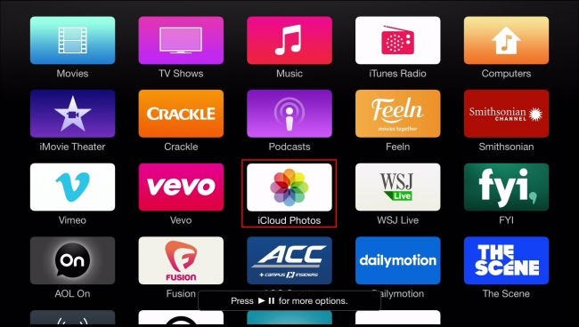 Un écran plein d'icônes d'applications Apple TV