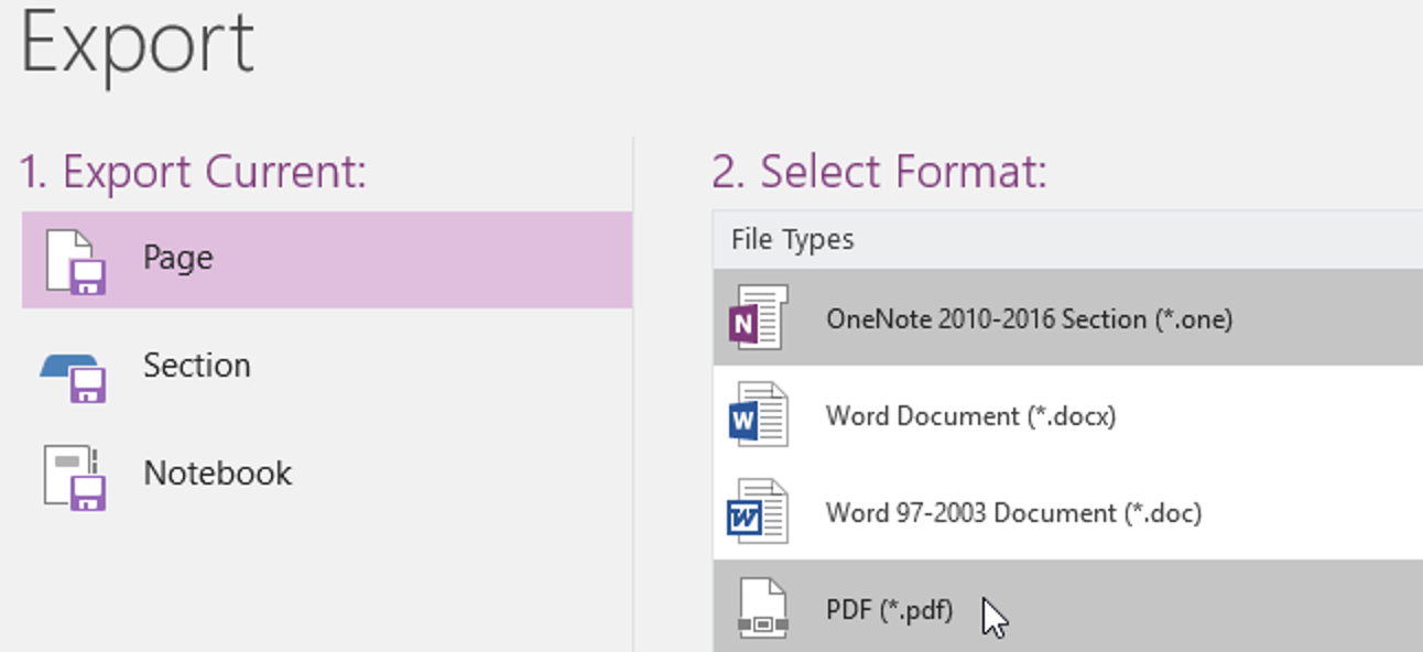 Comment exporter vos notes OneNote 2016 vers différents formats de fichier