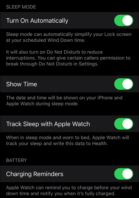 le "Mode veille" menu sur Apple Watch.