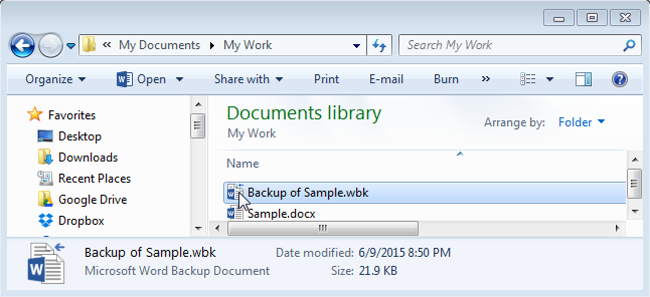 Comment créer automatiquement une copie de sauvegarde d'un document Word lorsque vous l'enregistrez