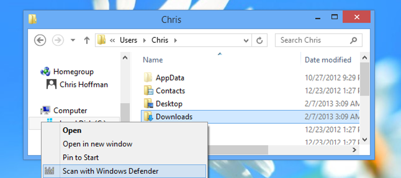 Comment ajouter «Scan with Windows Defender» au menu contextuel de Windows 8