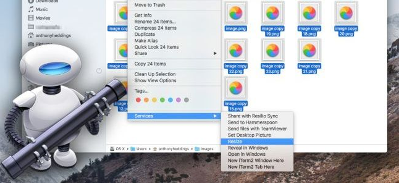 Comment redimensionner par lots des images avec Automator sur Mac