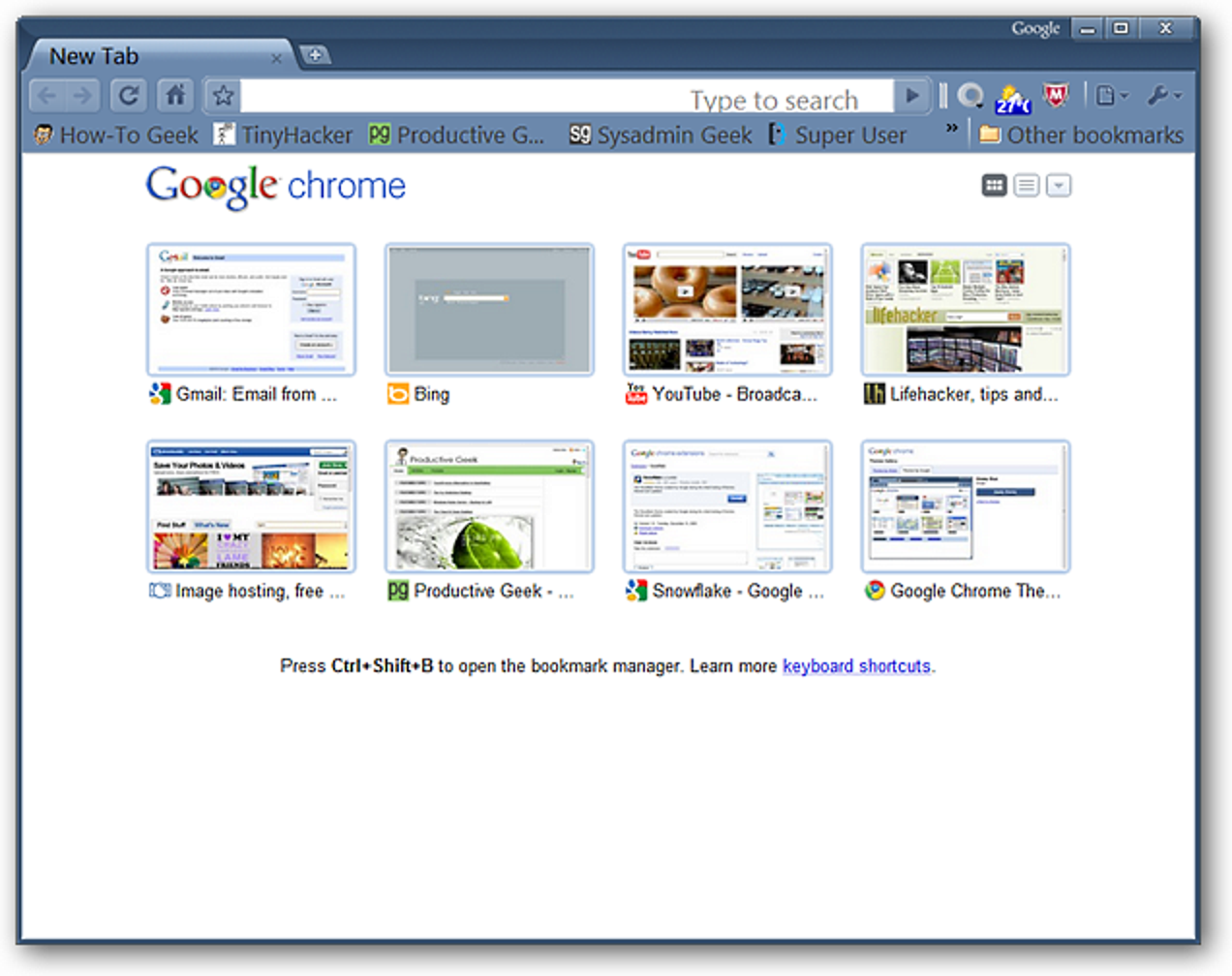 Correction rapide d'un nouvel onglet vierge pour Google Chrome