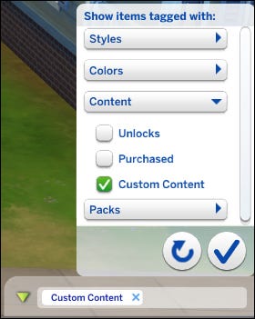 Filtre de contenu personnalisé Les Sims 4