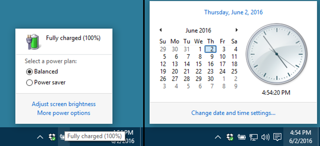 Comment restaurer l'ancienne horloge, le calendrier et la batterie dans la barre des tâches de Windows 10