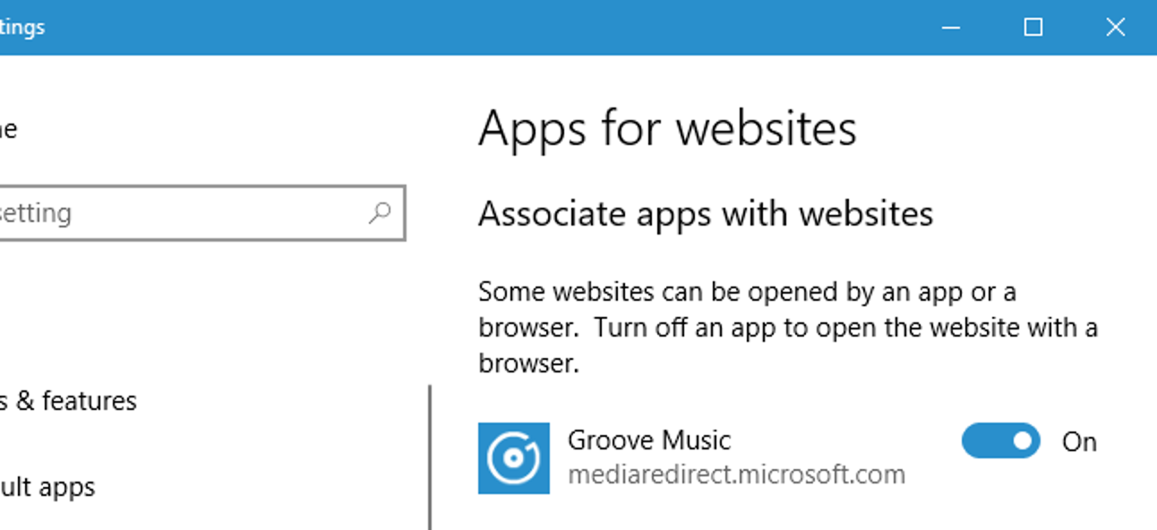 Fonctionnement des «Applications pour sites Web» dans Windows 10