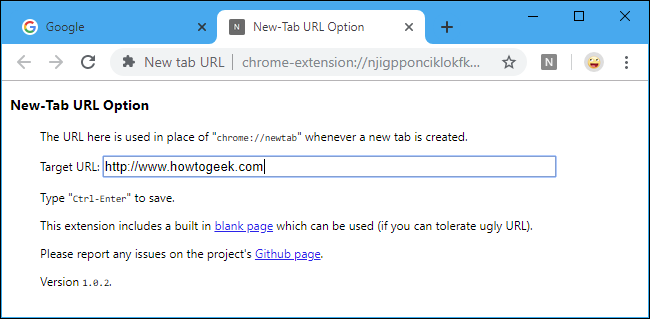 Définition d'une URL de page de nouvel onglet personnalisée dans Chrome