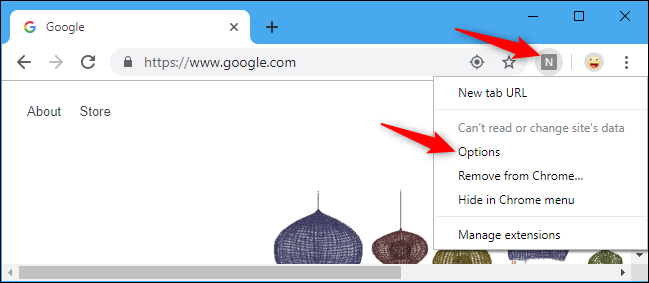 Bouton d'URL du nouvel onglet dans Chrome