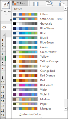La sélection des schémas de couleurs