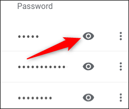 Cliquez sur l'icône en forme d'œil pour révéler votre mot de passe