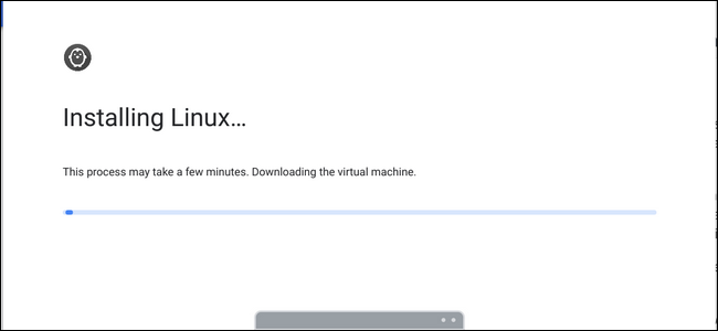 Installation de la boîte de dialogue Linux pour les Chromebooks.