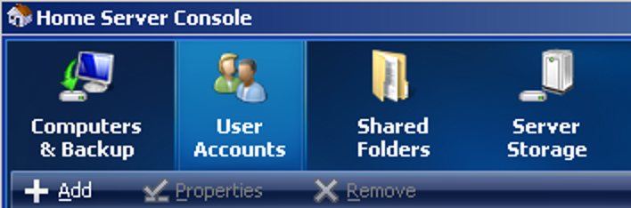 Ajouter un utilisateur dans Windows Home Server