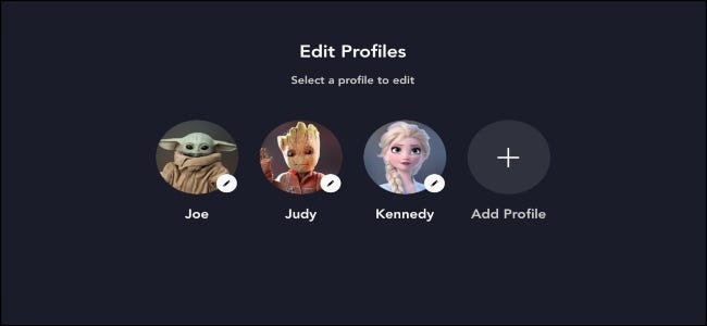 Page Disney + Modifier les profils