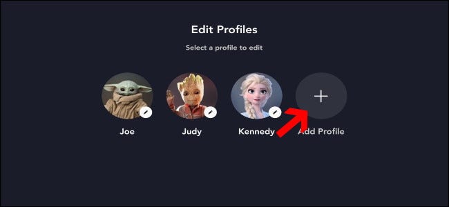 Disney + Ajouter un profil