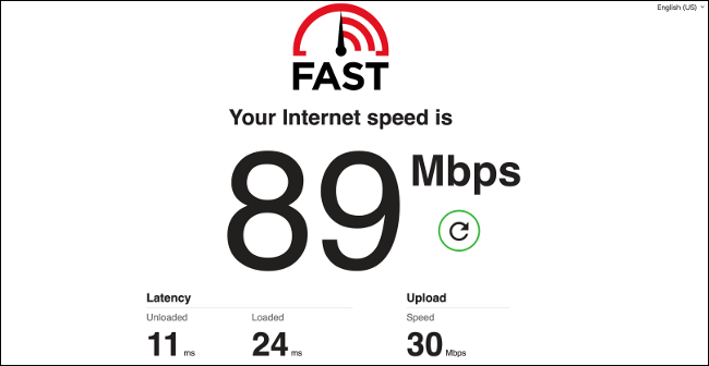 Le test de vitesse de connexion Internet Netflix.