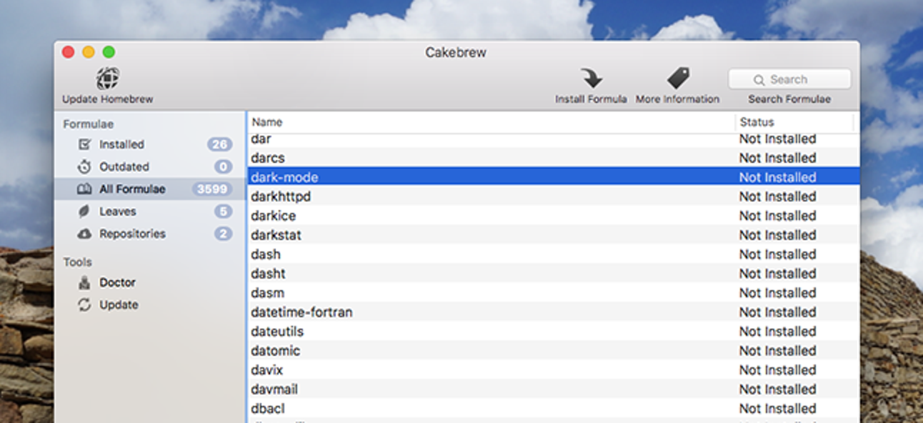 Comment utiliser Cakebrew, la magnifique interface graphique Homebrew pour votre Mac