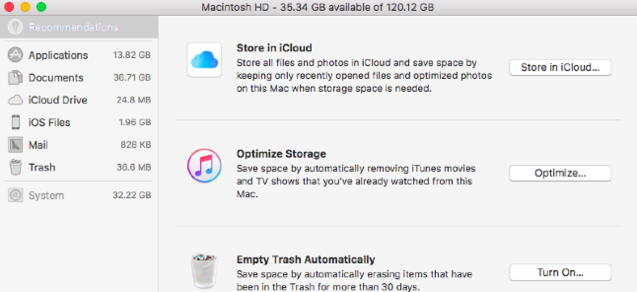 Comment libérer automatiquement de l'espace de stockage avec macOS Sierra