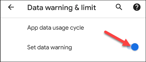 activer l'avertissement d'utilisation des données
