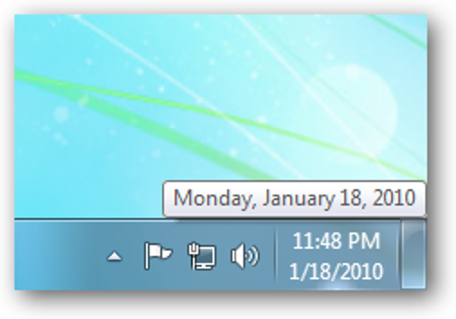 Modifier l'affichage sous l'horloge de la barre d'état système dans Windows 7